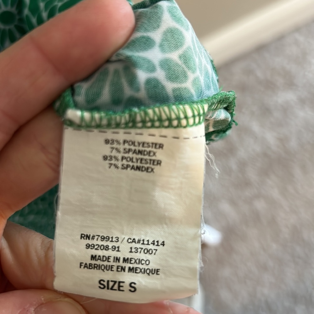 Motherhood Maternity Small Green Geometric Floral Tie Dress - Picture 6 of 6